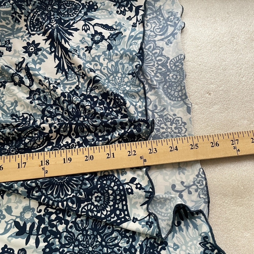 Vintage Y2K Fashion Bug Babydoll Shirt Women 14/16 White Blue Floral Asymmetric - Picture 8 of 9